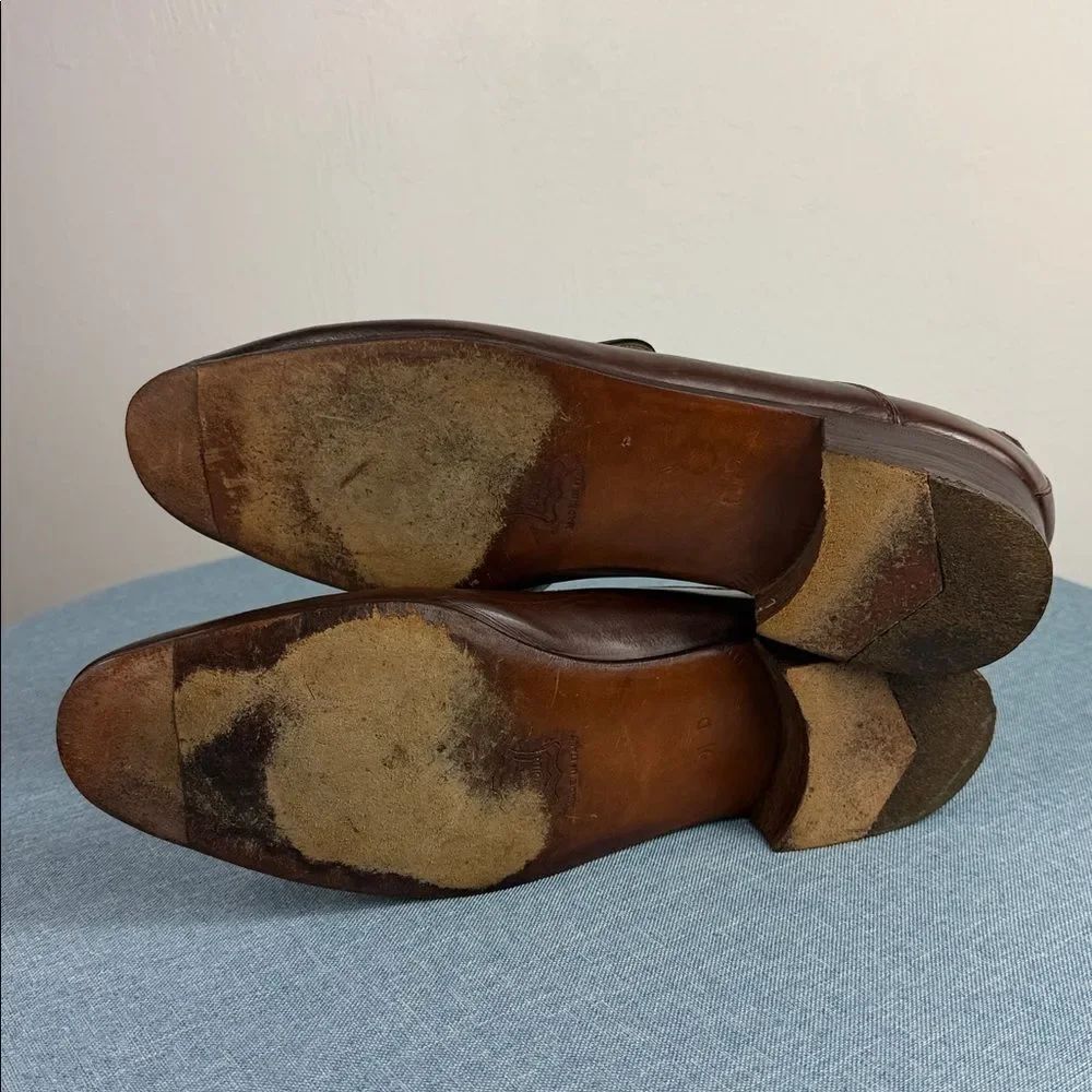 Tiger Made in Italy Brown Leather Slip-On Loafers Men’s Size 10 D Dress Shoes - Picture 7 of 11